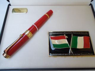 Fountain Pen Aurora Italian Flag Anniversary Limited Edition Red