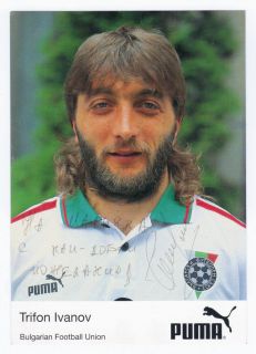 RARE Personally Signed Card Trifon Ivanov Autograph Soccer Football