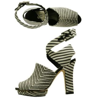 Isabel Toledo for Payless Striped Vamp Sandal Shoe Pump BNIB