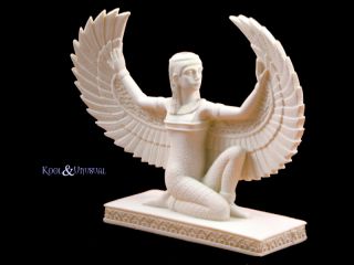  Marble Resin Egyptian Winged Isis Goddess Statue Egypt Figurine