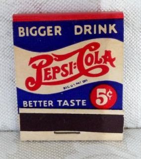  Pepsi Cola Bigger Better 05¢ Full Match Book Long Island City