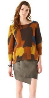 Thakoon Addition Patchwork Seamed Pullover