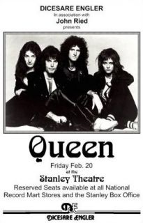 Limited Queen Live Concert 1975 Poster Print Very Limited RARE