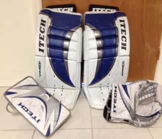 Itech Vamp 7 8 Goalie Pads with Blocker and Catching Glove