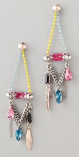 Iosselliani Neon Crystal Chandelier Earrings