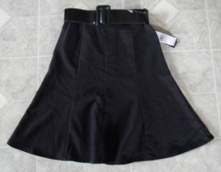 Amy Byer Black A Line Skirt Belt Girls Size 8 $34