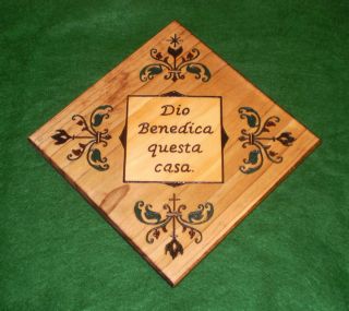 An Italian House Blessing Wood Engraved Painting Free Shipping