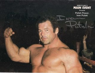 POS118 Ivan Putski Signed Wrestling Poster WWE WCW w COA