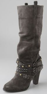 ZiGiNY Cassie Suede Boots with Studded Ankle Strap