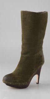 Dolce Vita Harp Clog Suede Boots with Shearling Lining
