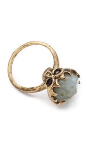 House of Harlow 1960 Stone Top Skull Ring