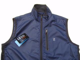 Mens IZOD Golf Wind Shirt Zip Jackt Function Vest L
