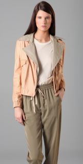3.1 Phillip Lim Leather Bomber Jacket with Trompe l'Oeil Collar