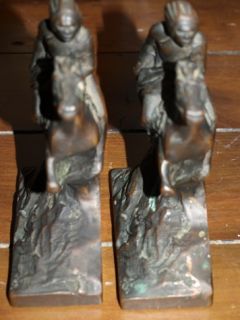 Clinton Shepherd Bronze Statues American Indian Bkend