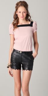 RED Valentino Low Back Puff Sleeve Top