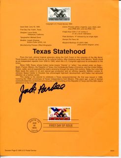 Jack Pardee Texas A M Houston Cougars College HOF La Rams Signed FDC
