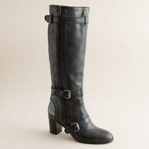 NIB J CREW Miller Motorcycle Tall Boots Shoes Extended Calf 9