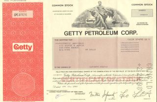 Paul Getty Petroleum Oil Stock Certificate Share