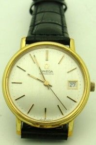 Vintage Omega Self Winding Watch w Date Italian Band