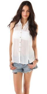Free People Collar Button Down Top