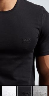 Mens Hugo ™ Boss 3 Pack Cotton T Shirt Crew Neck Black Grey White s