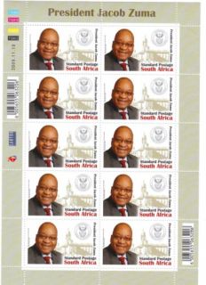 RSA South Africa 2009 President Jacob Zuma Sheet NHM