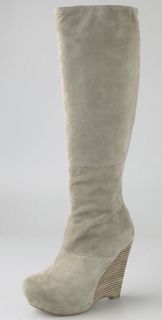 L.A.M.B. Poppy Suede Wedge Boots