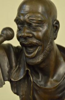 Art Decovintage Theater Jazz Singer Bronze Marble Statue Artwork