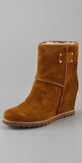 Marc by Marc Jacobs Hidden Wedge Suede Booties with Shearling Lining