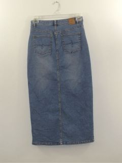 Jag Jeans Size 4 Long Denim Jean Fitted Pencil Skirt Front Slit Five