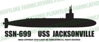SSN 699 USS Jacksonville Attack Submarine Vinyl Sticker