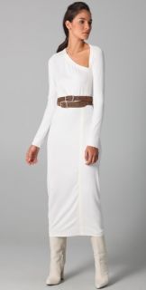 Donna Karan Casual Luxe Asymmetrical Dress with Velvet Trim