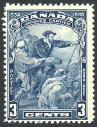 Canada 1934 Jacques Cartier 3c Stamp Blue Mint NH 208
