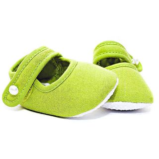 Trumpette Baby Girl Green Soft Sole Velcro Slippers 3