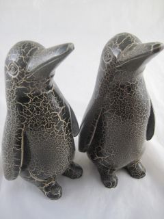 Beautiful Set of 2 Vintage Metal Art Figurines Penguin Birds Dolbi