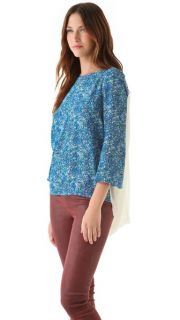 Winter Kate Bell Sleeve Top with Chiffon Panel