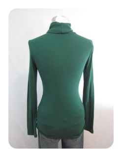 New Splendid Jade Green Long Sleeve Turtle Shirt Medium $50