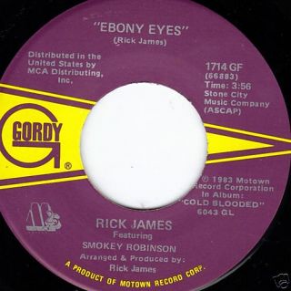 Rick James Smokey Robinson 45 Ebony Eyes Motown