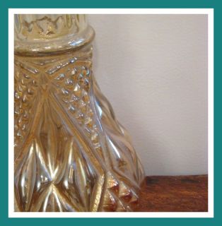 Vintage Jain Carnival Glass Marigold Vase Art Glass