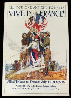 1917 World War I WWI Poster James Montgomery Flagg Vive La France