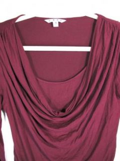CAbi Womens Gorgeous Burgundy Ruched Cowl Neck Long Sleeve Shirt Top