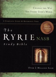NAS Ryrie Study Bible & DVD ROM Burgundy, Genuine Leather, Red Letter