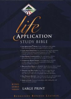 KJV Life Application Study Bible Large Print Burgundy Leather Brand