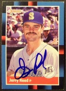 Jerry Reed Seattle Mariners 1988 Donruss Signed Card