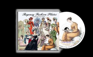 Jane Austen Regency Fashion Images 500 on CD Decoupage Cards Tags