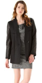 See by Chloe Leather Sleeve Two Tone Jacket