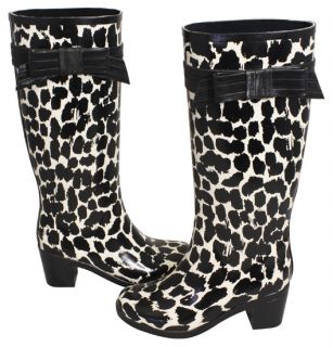 Kate Spade Randi Too Animal Print Rubber Rain Boots Shoes 9 New