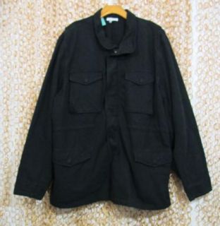 James Perse Mens Nice Black Cotton Zip Up Fatigue Jacket Coat Sz 4 XL