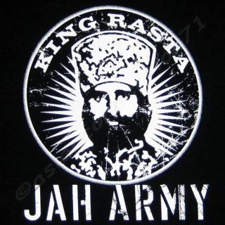 King Rasta Jah Army New Haile Selassie Roots Reggae T Shirt M Medium