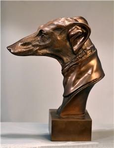Rare Original Vintage ANTIQUE 1920s Greyhound / Whippet Bronze Bust